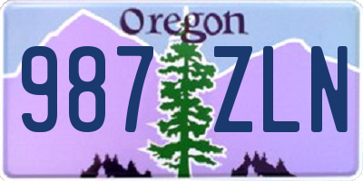 OR license plate 987ZLN