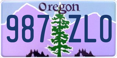 OR license plate 987ZLO