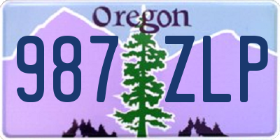 OR license plate 987ZLP