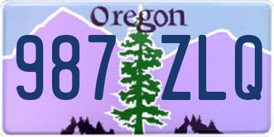 OR license plate 987ZLQ