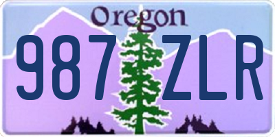 OR license plate 987ZLR