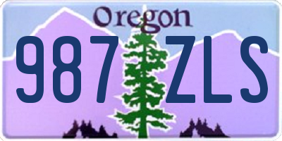 OR license plate 987ZLS