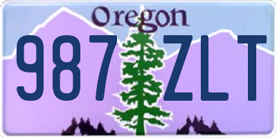 OR license plate 987ZLT