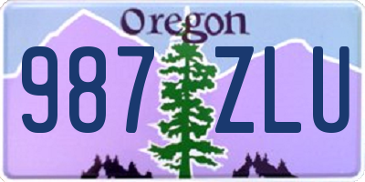OR license plate 987ZLU