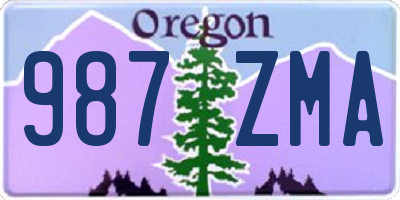 OR license plate 987ZMA