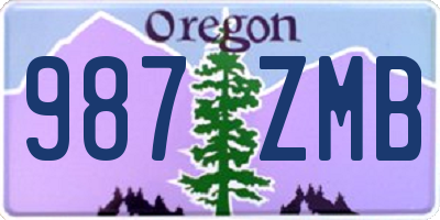 OR license plate 987ZMB