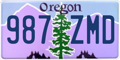 OR license plate 987ZMD