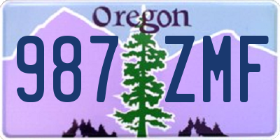 OR license plate 987ZMF