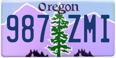 OR license plate 987ZMI