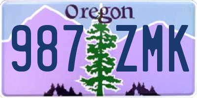 OR license plate 987ZMK