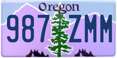 OR license plate 987ZMM