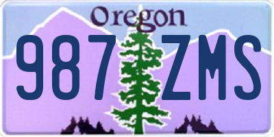 OR license plate 987ZMS