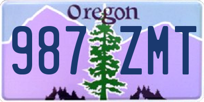 OR license plate 987ZMT