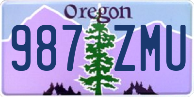 OR license plate 987ZMU