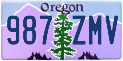 OR license plate 987ZMV