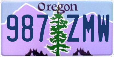 OR license plate 987ZMW