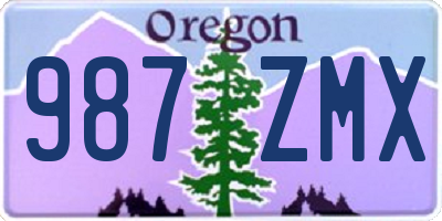 OR license plate 987ZMX