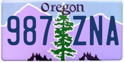 OR license plate 987ZNA