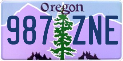 OR license plate 987ZNE