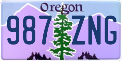 OR license plate 987ZNG
