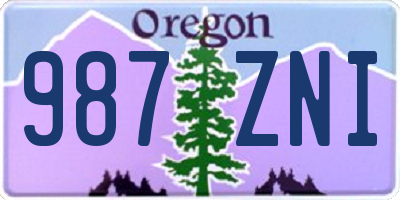 OR license plate 987ZNI