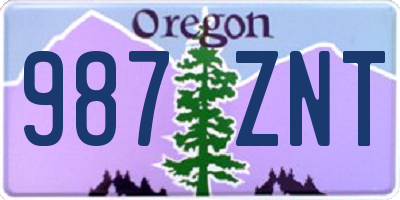 OR license plate 987ZNT