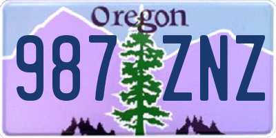 OR license plate 987ZNZ