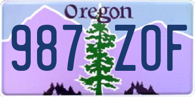 OR license plate 987ZOF
