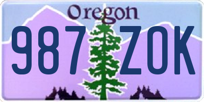 OR license plate 987ZOK