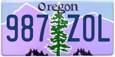 OR license plate 987ZOL