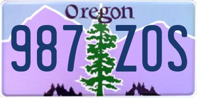 OR license plate 987ZOS