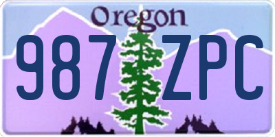 OR license plate 987ZPC