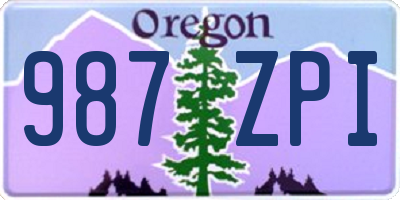 OR license plate 987ZPI