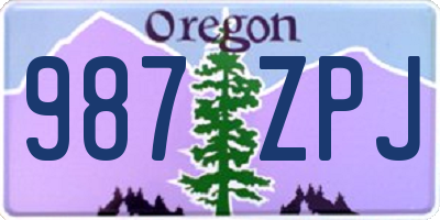OR license plate 987ZPJ
