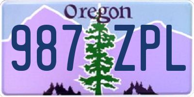 OR license plate 987ZPL