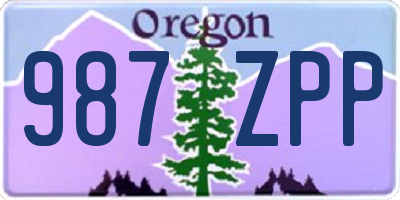 OR license plate 987ZPP