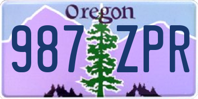 OR license plate 987ZPR