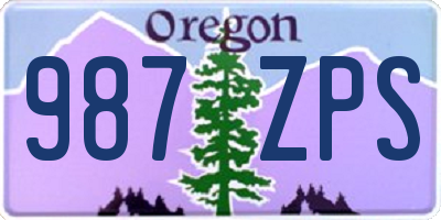 OR license plate 987ZPS
