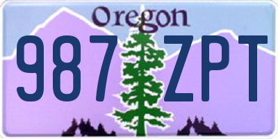 OR license plate 987ZPT
