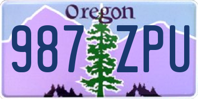 OR license plate 987ZPU