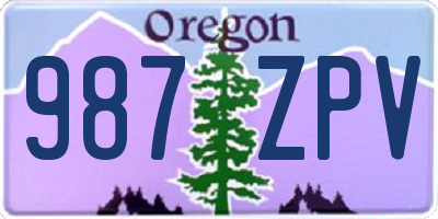 OR license plate 987ZPV