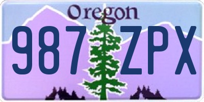 OR license plate 987ZPX