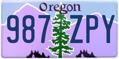 OR license plate 987ZPY