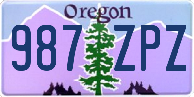 OR license plate 987ZPZ