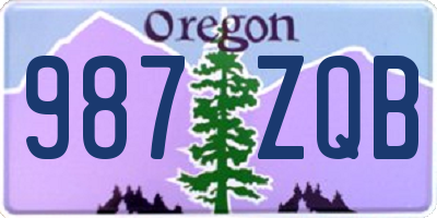OR license plate 987ZQB