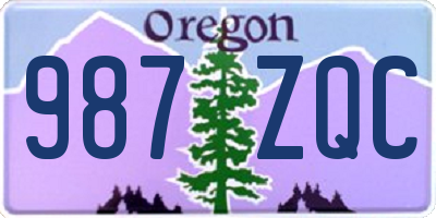 OR license plate 987ZQC