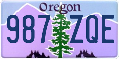 OR license plate 987ZQE