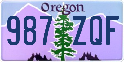 OR license plate 987ZQF
