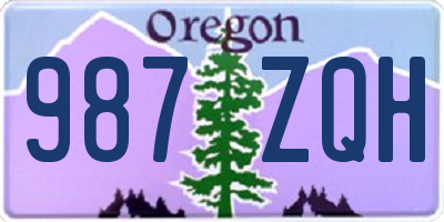 OR license plate 987ZQH