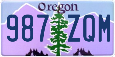 OR license plate 987ZQM